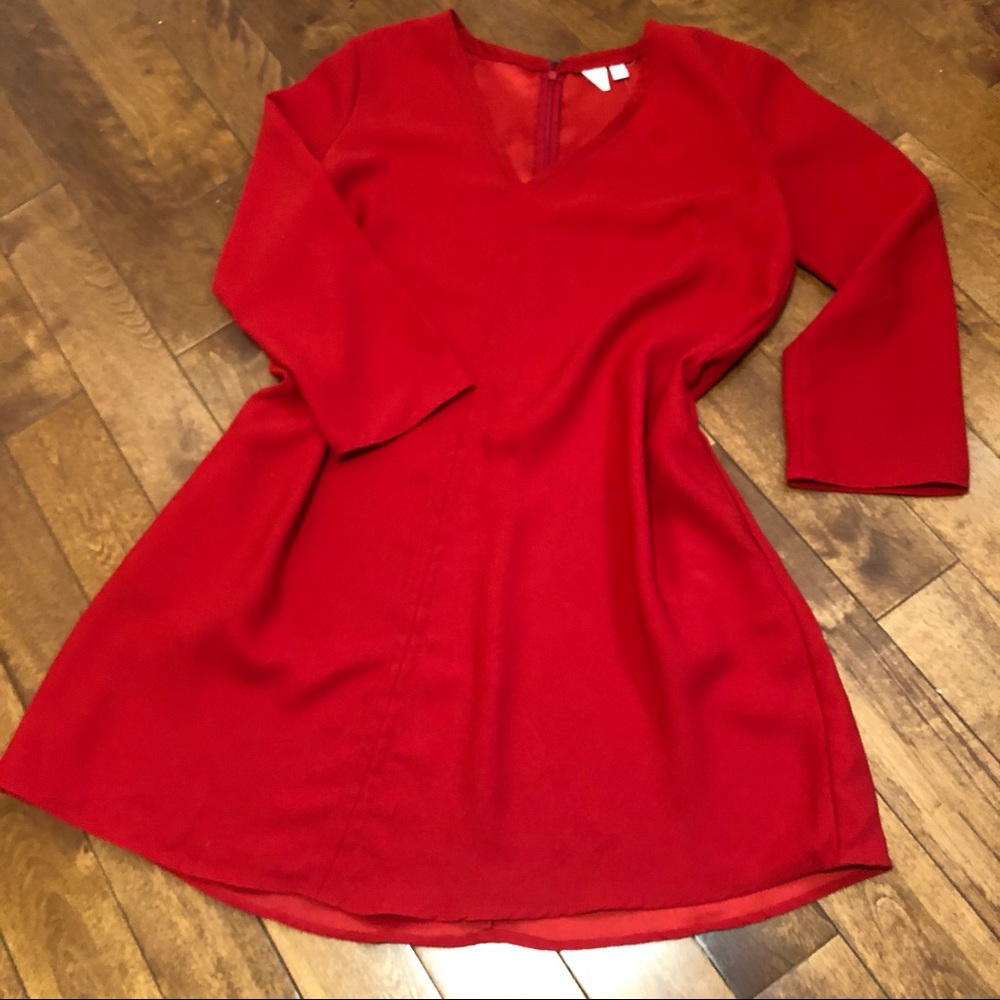 NWT Gap A-line Red Dress with Pockets